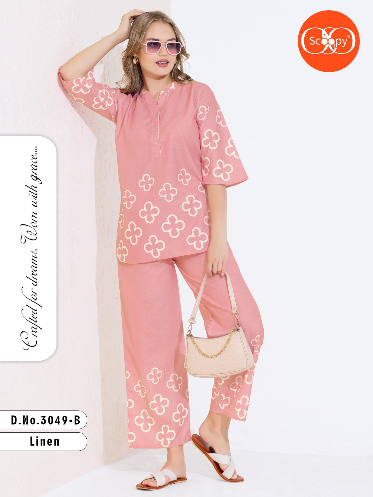 LINEN CO-ORD OUTFIT 3049 B| SOFT LINEN FABRIC | L - 3XL