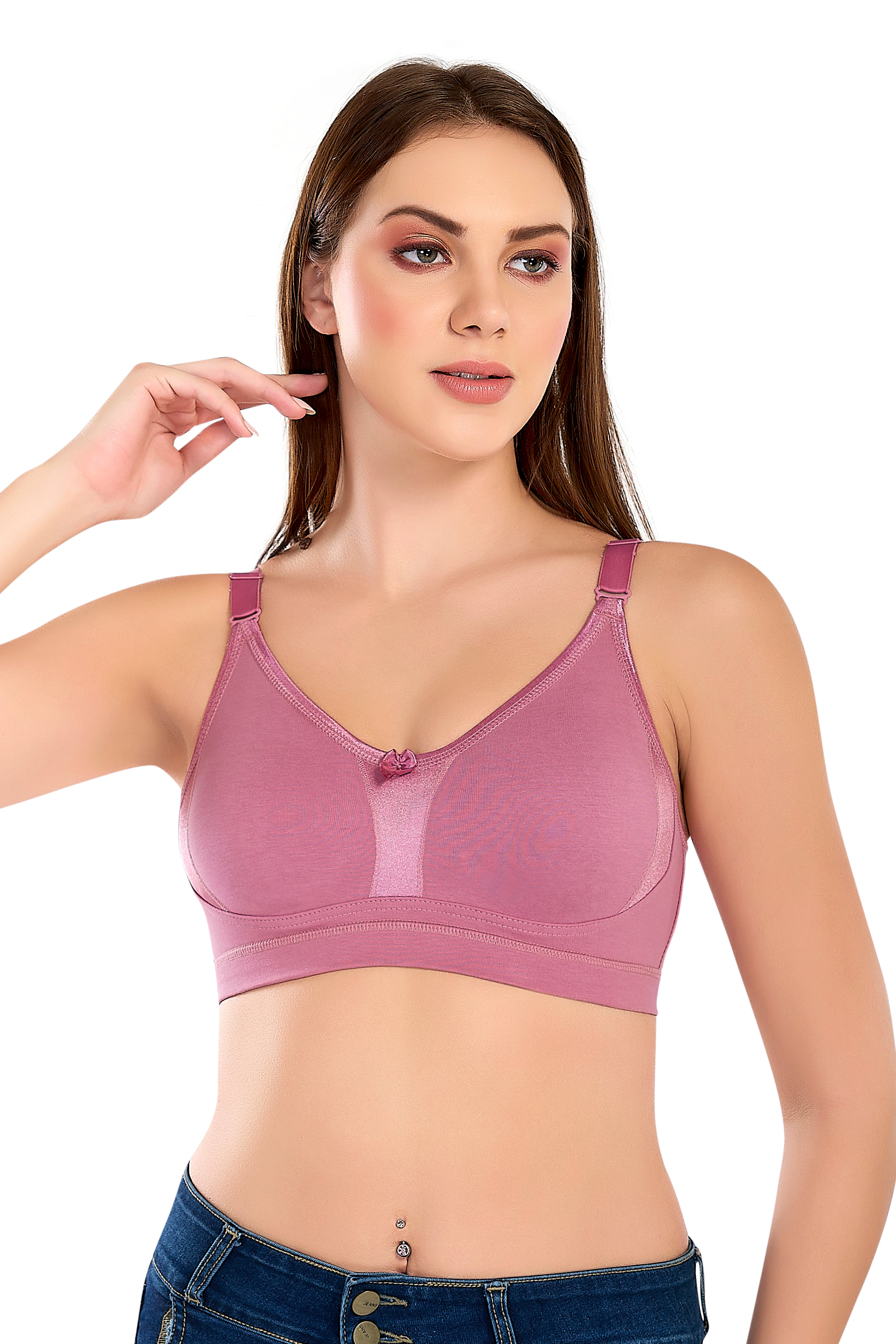 CHROME BRA | C, D & E CUP | NON-PADDED | NON-WIRED | FULL CUP BRA | BROAD STRAPS BRA | COTTON LYCRA