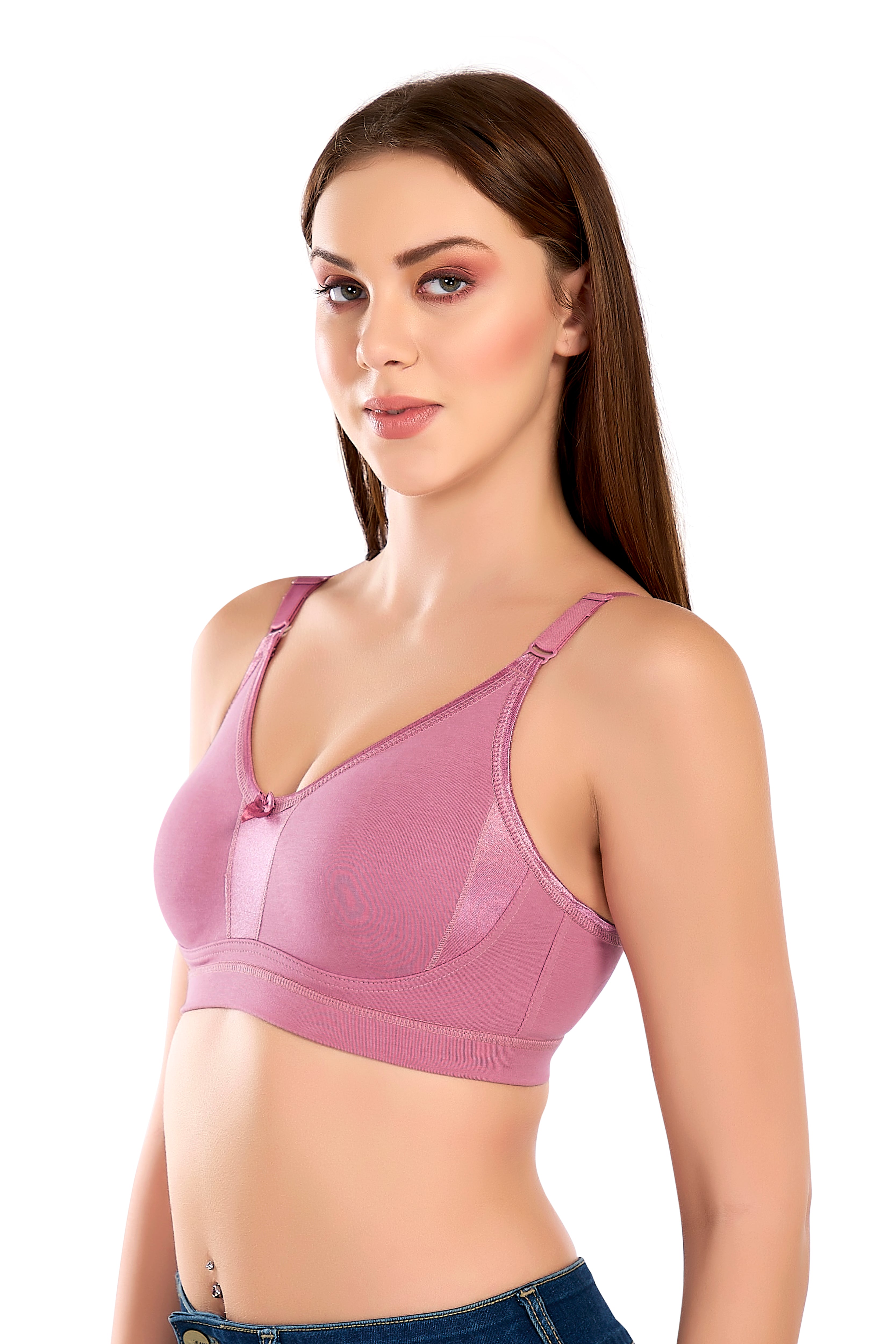 CHROME BRA | C, D & E CUP | NON-PADDED | NON-WIRED | FULL CUP BRA | BROAD STRAPS BRA | COTTON LYCRA