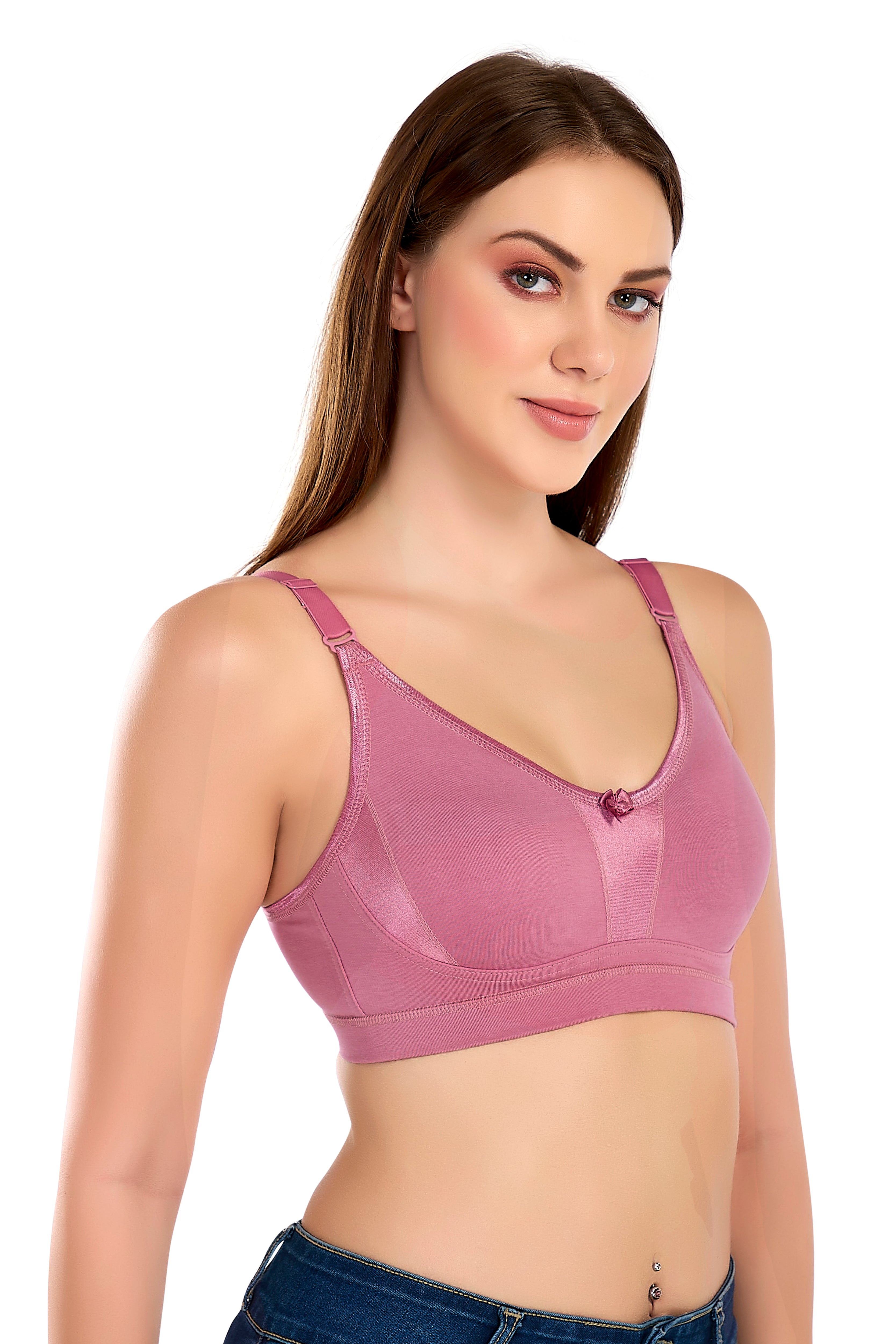CHROME BRA | C, D & E CUP | NON-PADDED | NON-WIRED | FULL CUP BRA | BROAD STRAPS BRA | COTTON LYCRA
