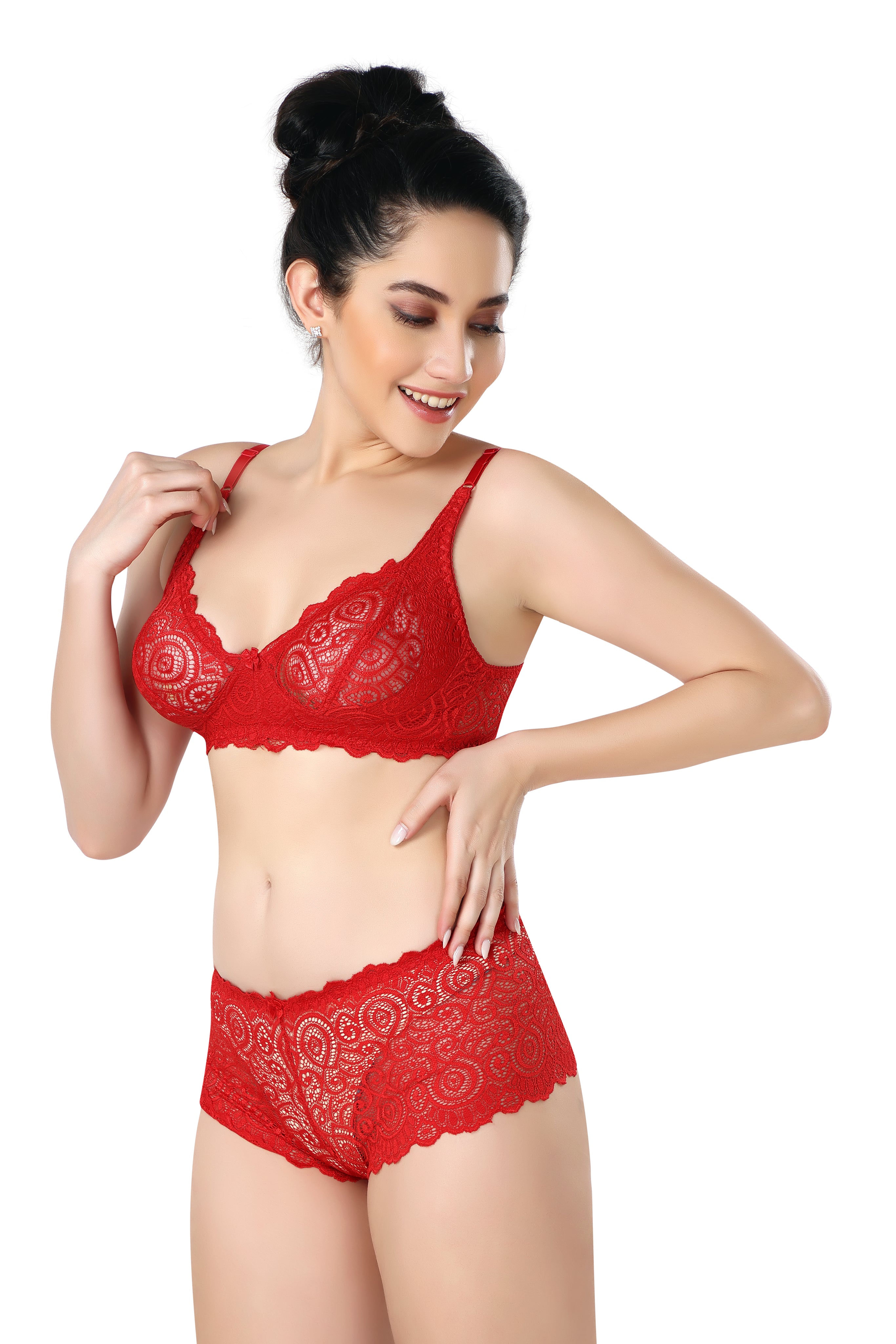 HOT SHOT SET | B - CUP | NON-PADDED SET | BRIDAL SET | LACE