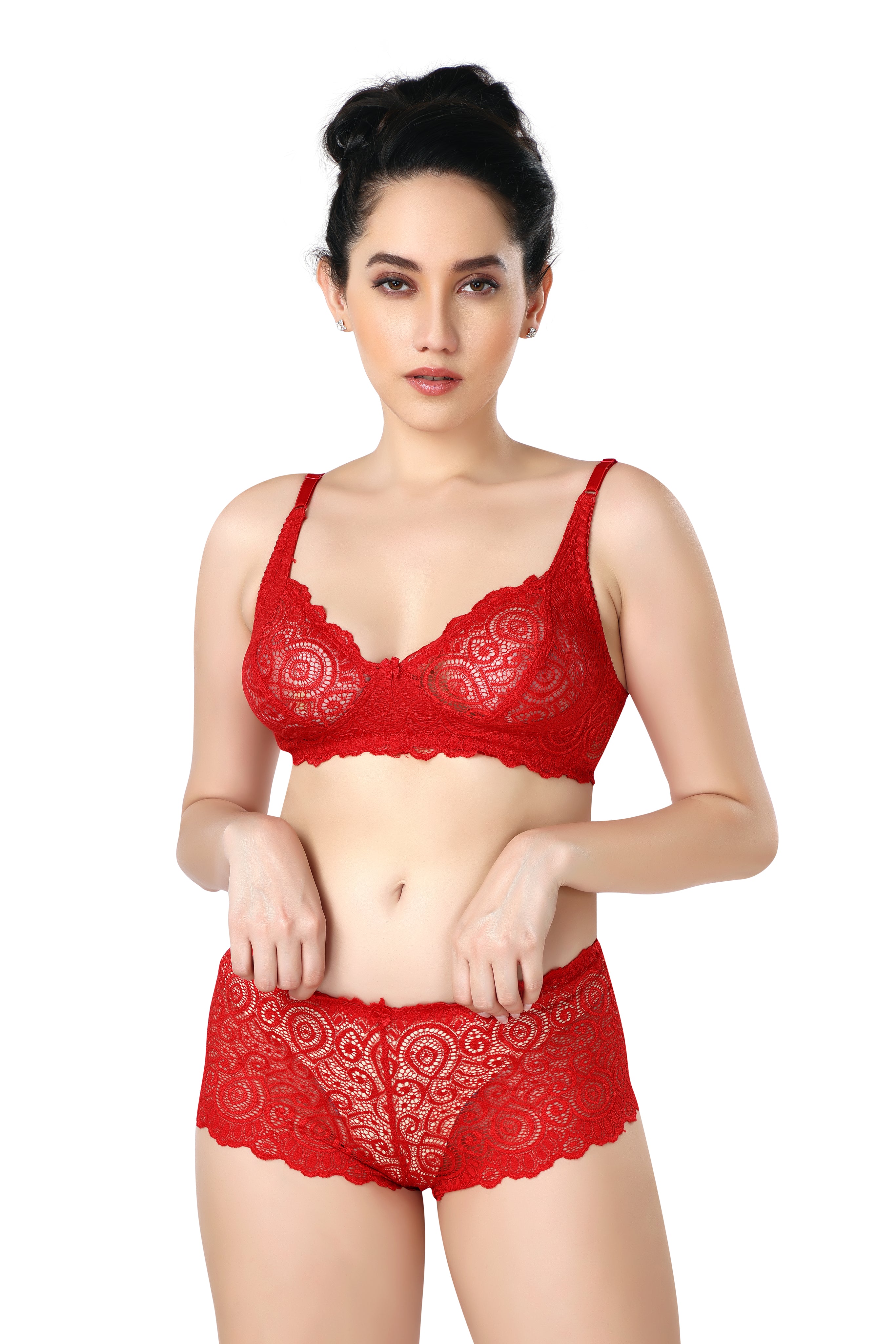 HOT SHOT SET | B - CUP | NON-PADDED SET | BRIDAL SET | LACE