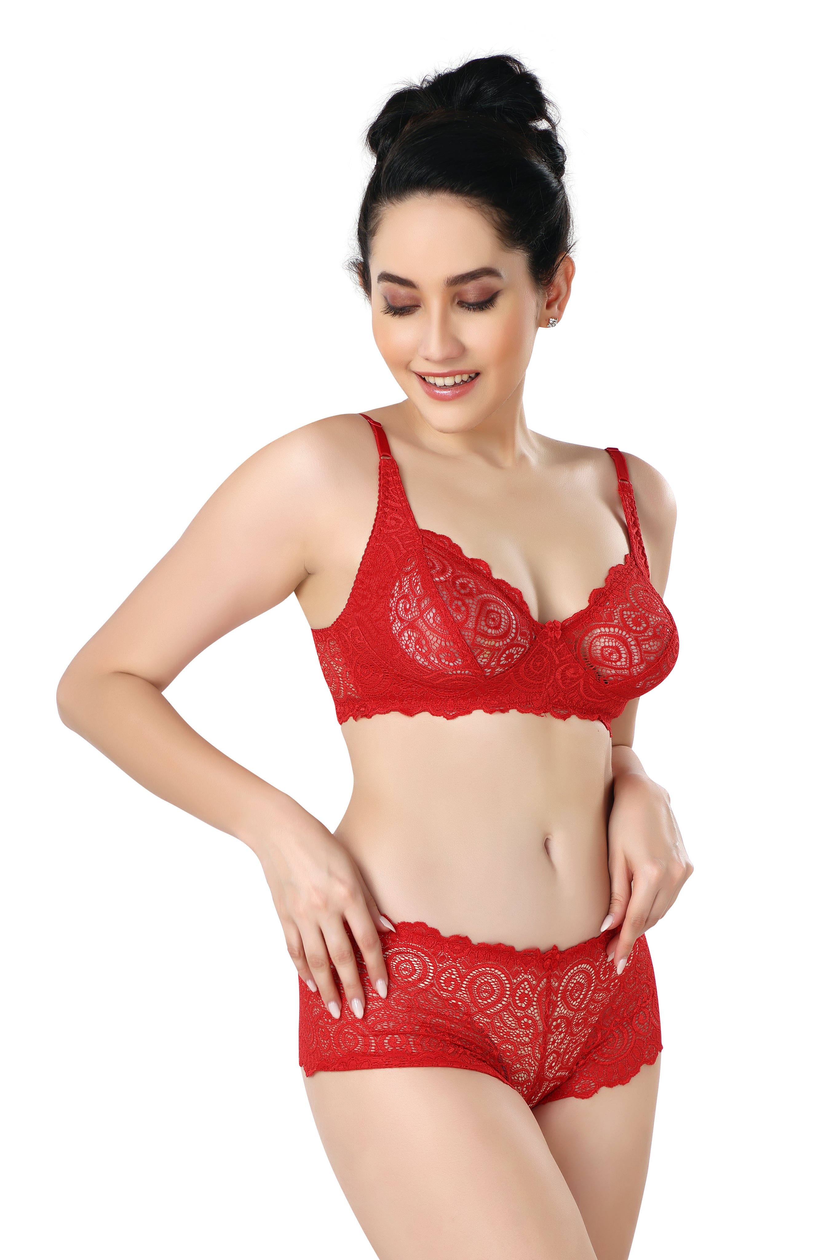 HOT SHOT SET | B - CUP | NON-PADDED SET | BRIDAL SET | LACE