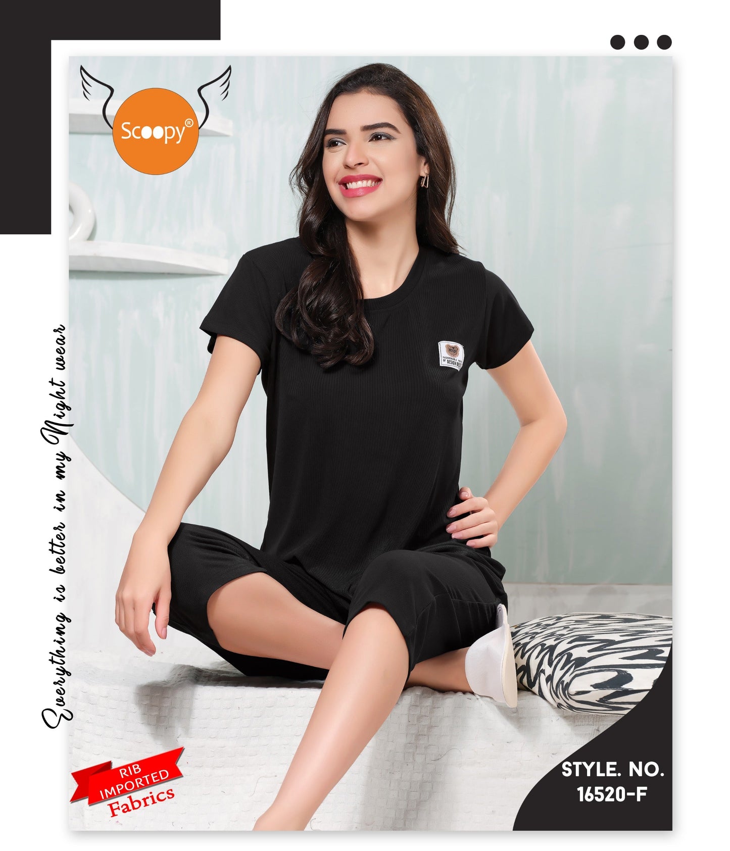 T-SHIRT CAPRI SET 16520 F | IMPORTED PREMIUM STRETCH SOFT FABRIC | M - 3XL