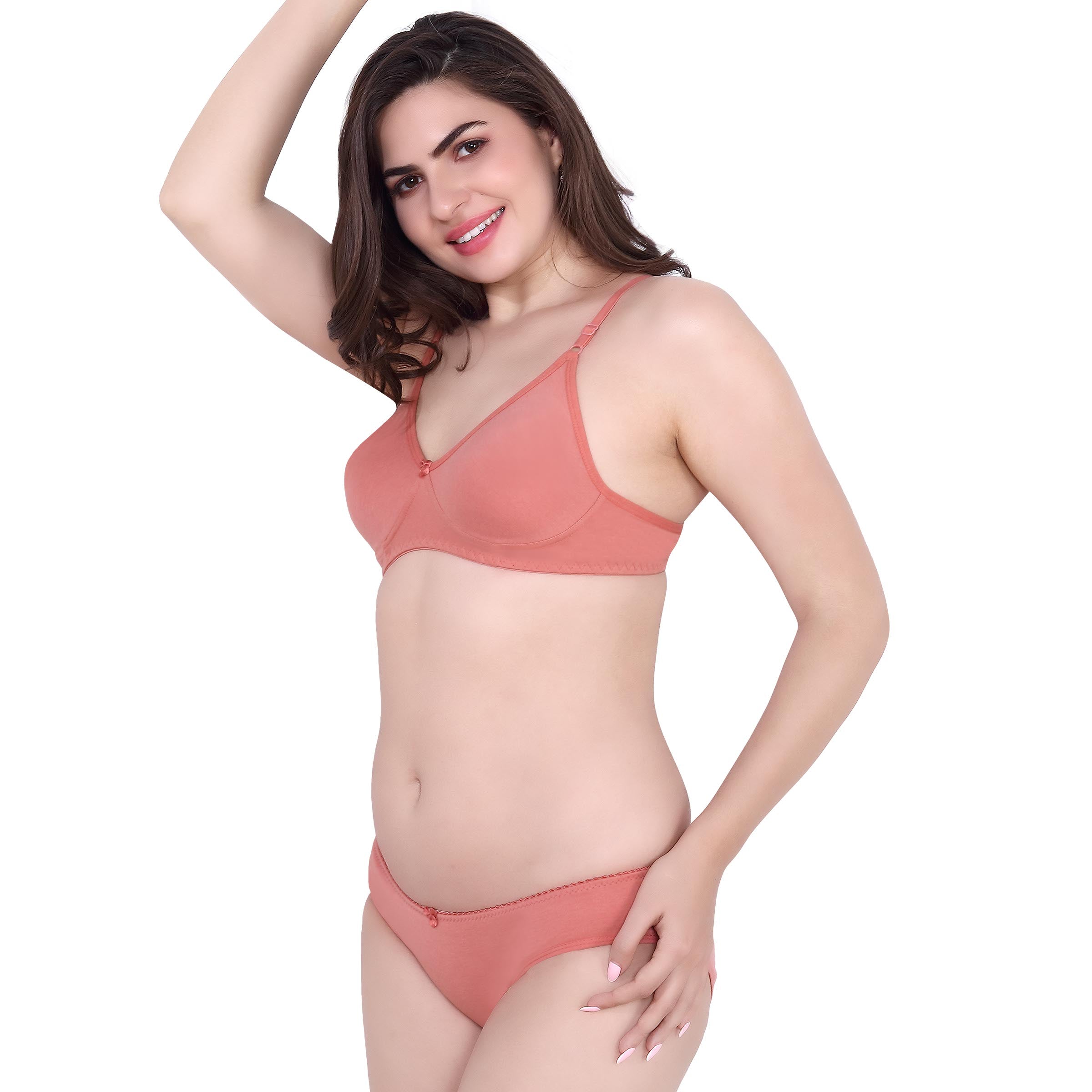 MYRA SET | NON-PADDED SET | COTTON HOSIERY | B-CUP | PLAIN NON  PADDED SET