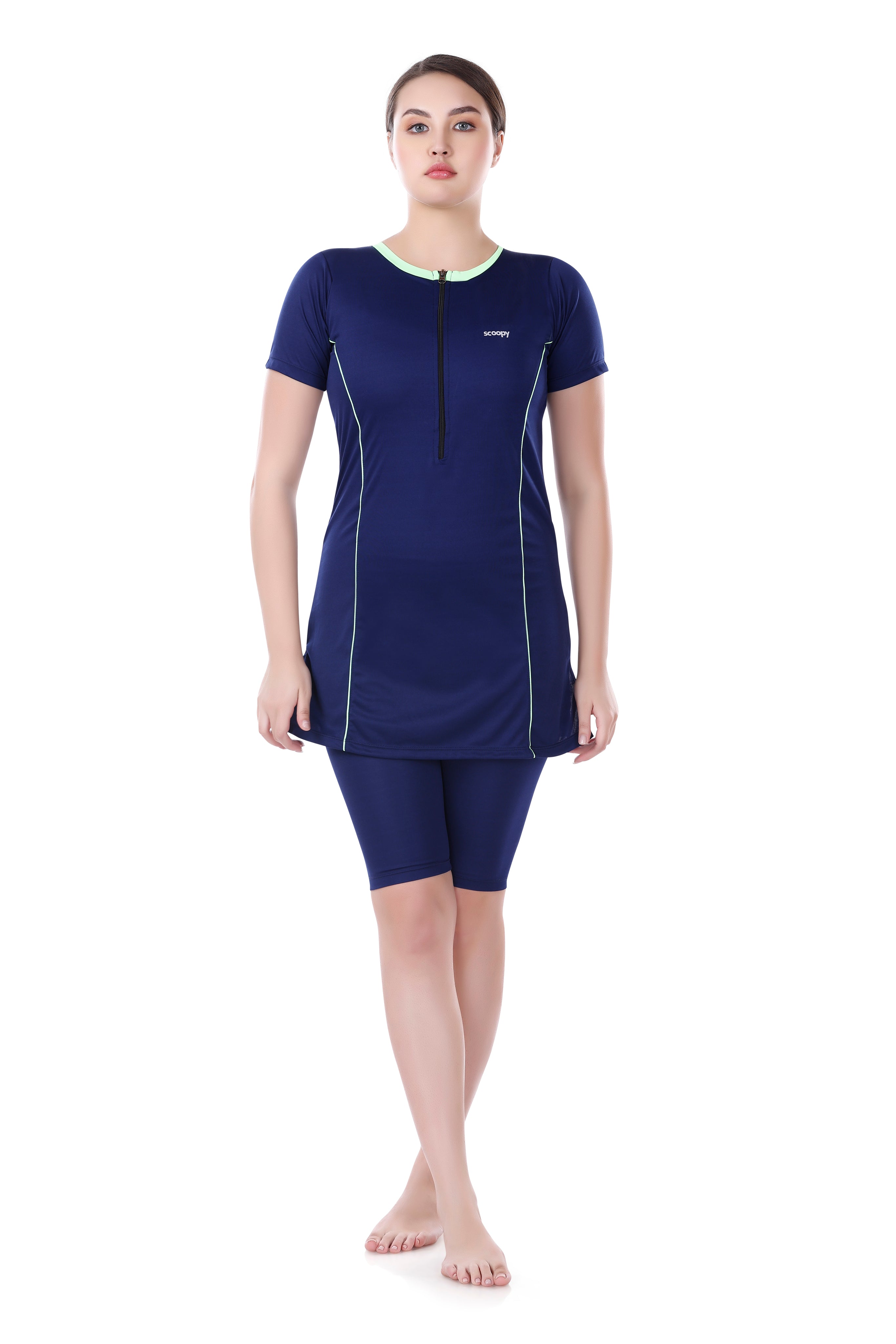 PAREE CHAIN KNEE LENGTH SWIMSUIT - FROCK STLYE