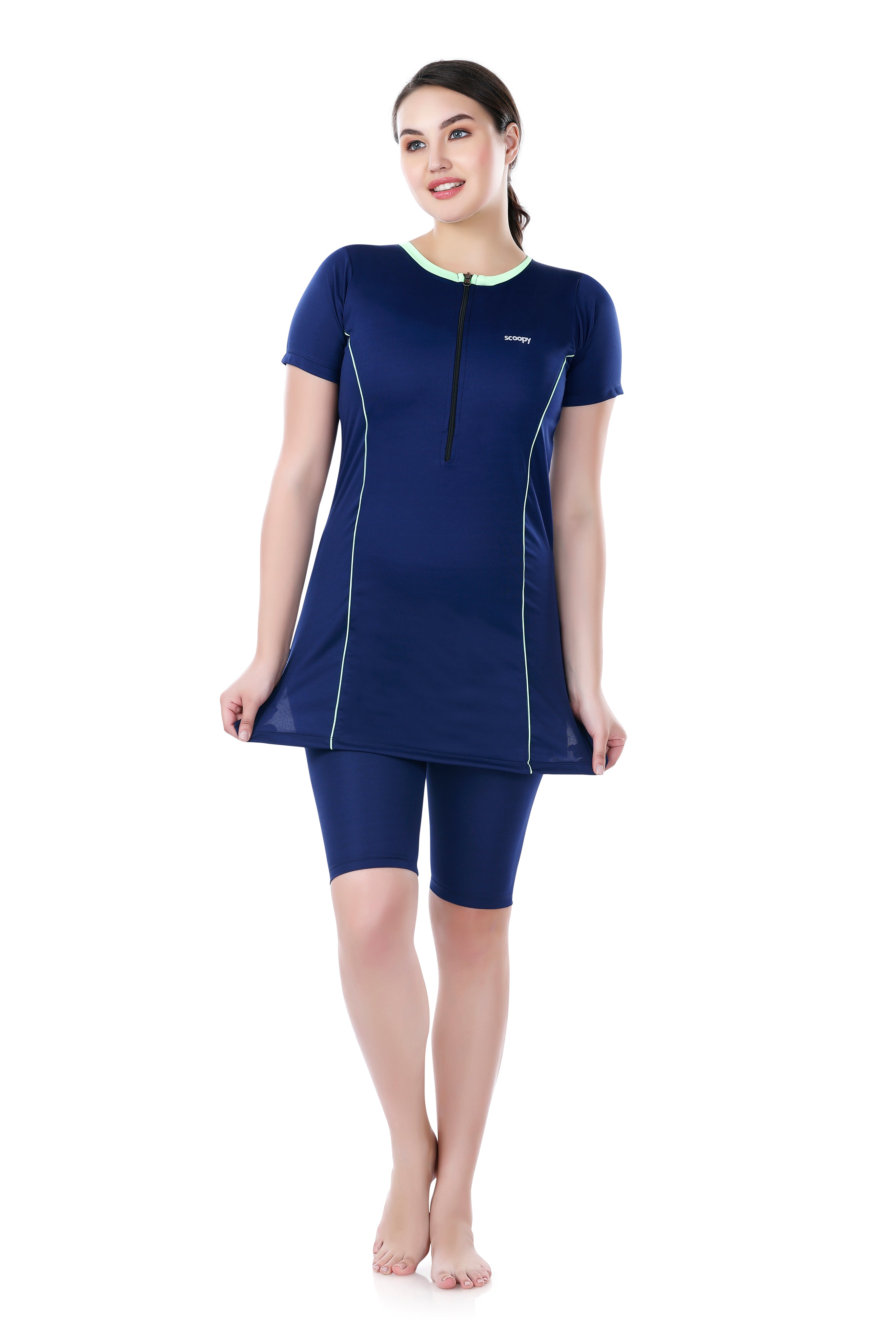 PAREE CHAIN KNEE LENGTH SWIMSUIT - FROCK STLYE