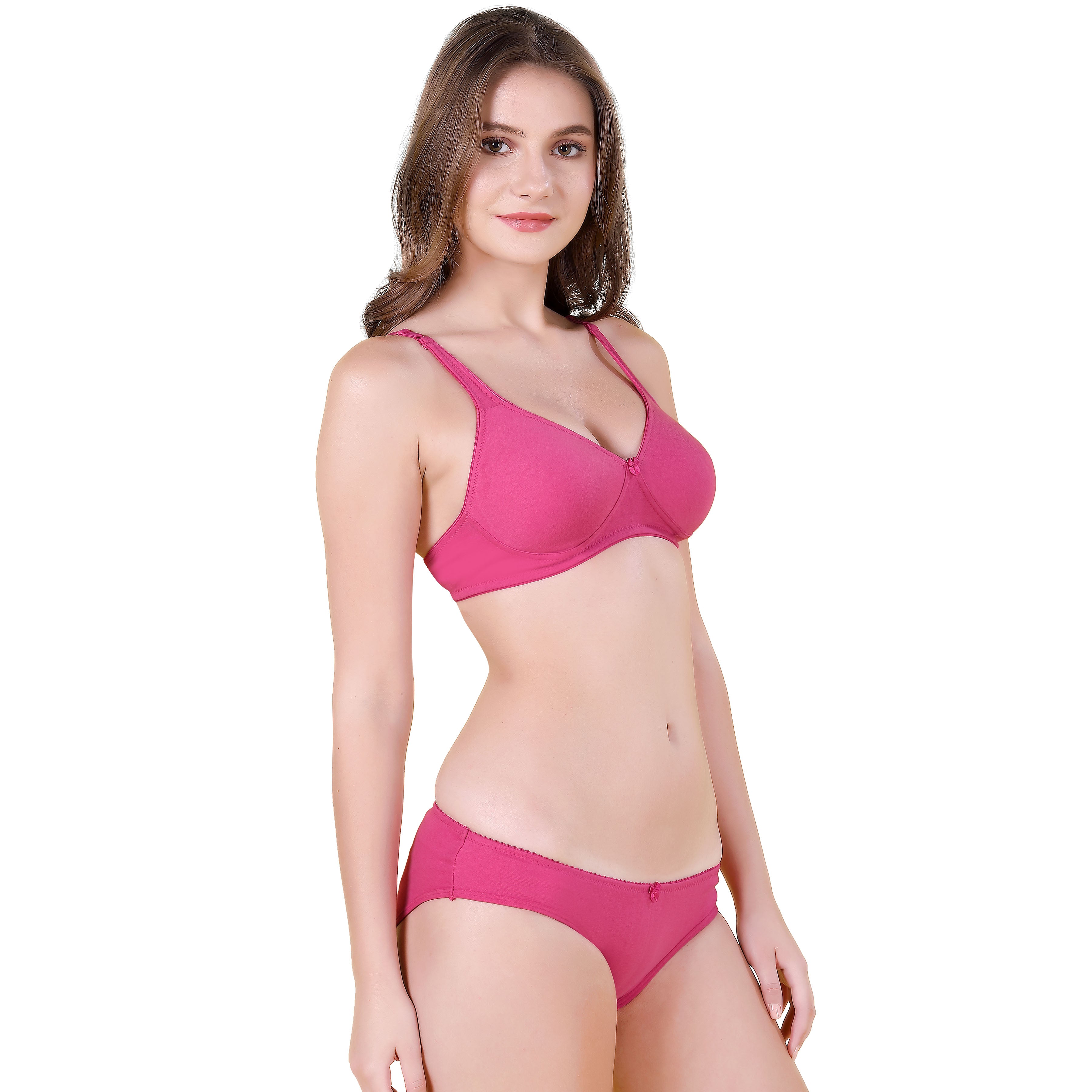 SCOOPY SET | B-CUP | NON-PADDED SET | NON-WIRED | PLAIN SET | FULL CUP BRA SET