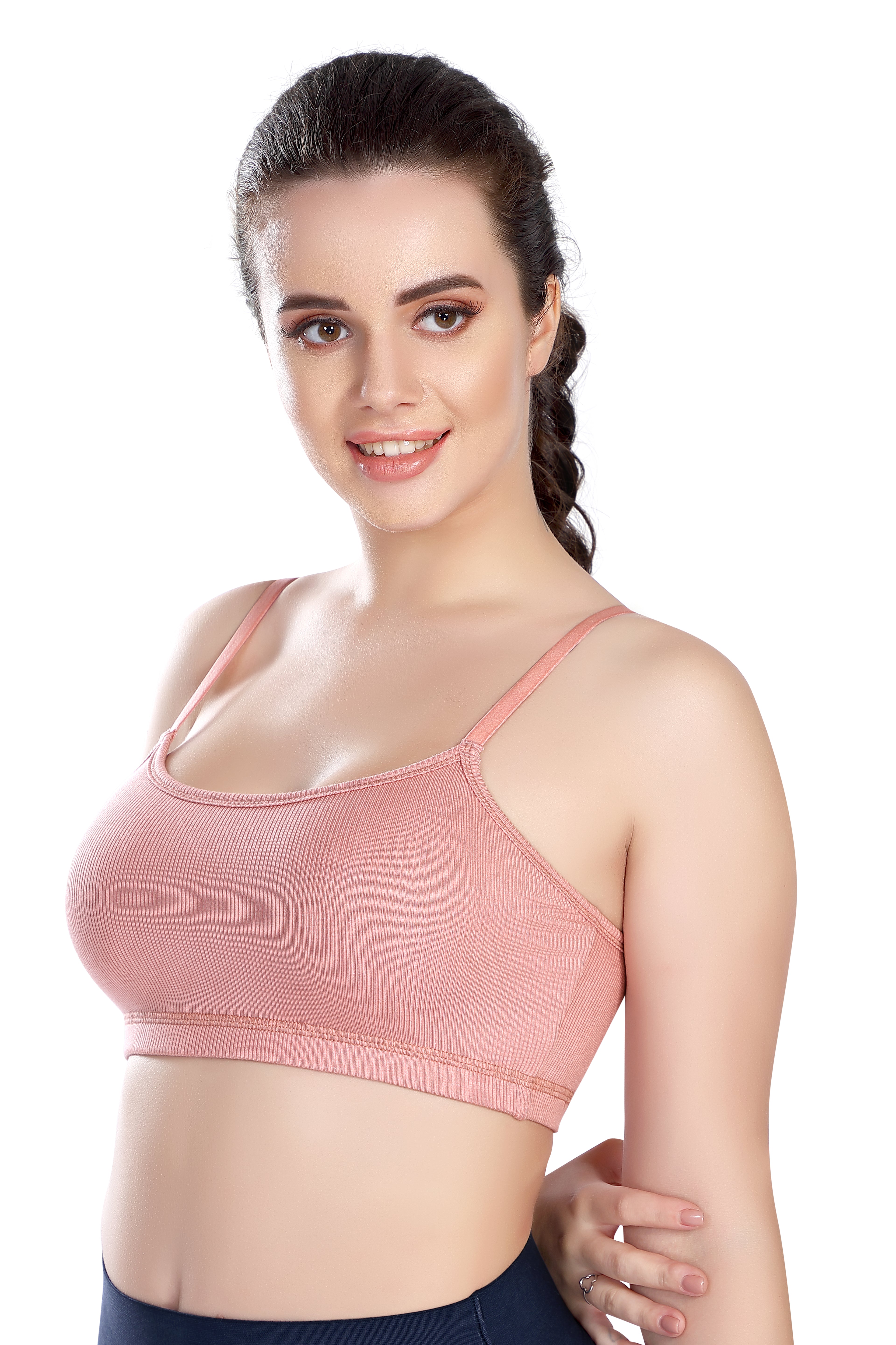RIBZ BRA / B-CUP / NON-PADDED / NON-WIRED / RIBZ FABRIC / ACTIVE WEAR / TEENAGE BRA