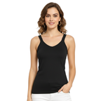 ANIE Broad Belt Slip | Women's Sleeveless Adjustable Strap Camisole Spaghetti | 100% Cotton
