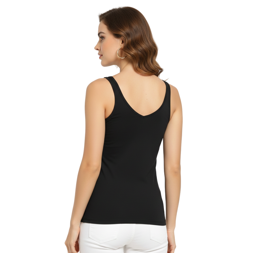 ANIE Broad Belt Slip | Women's Sleeveless Adjustable Strap Camisole Spaghetti | 100% Cotton