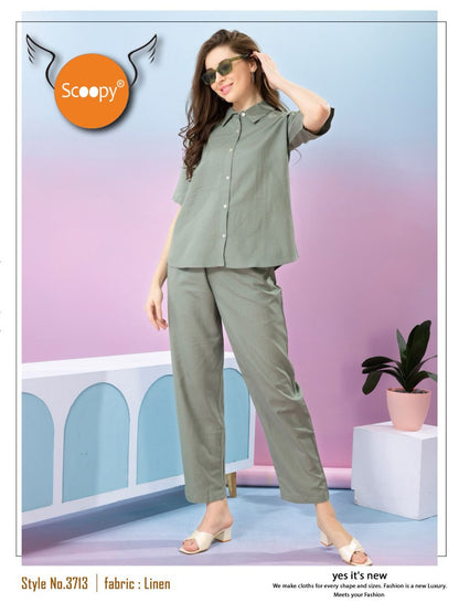 LINEN CO-ORD SET 3712