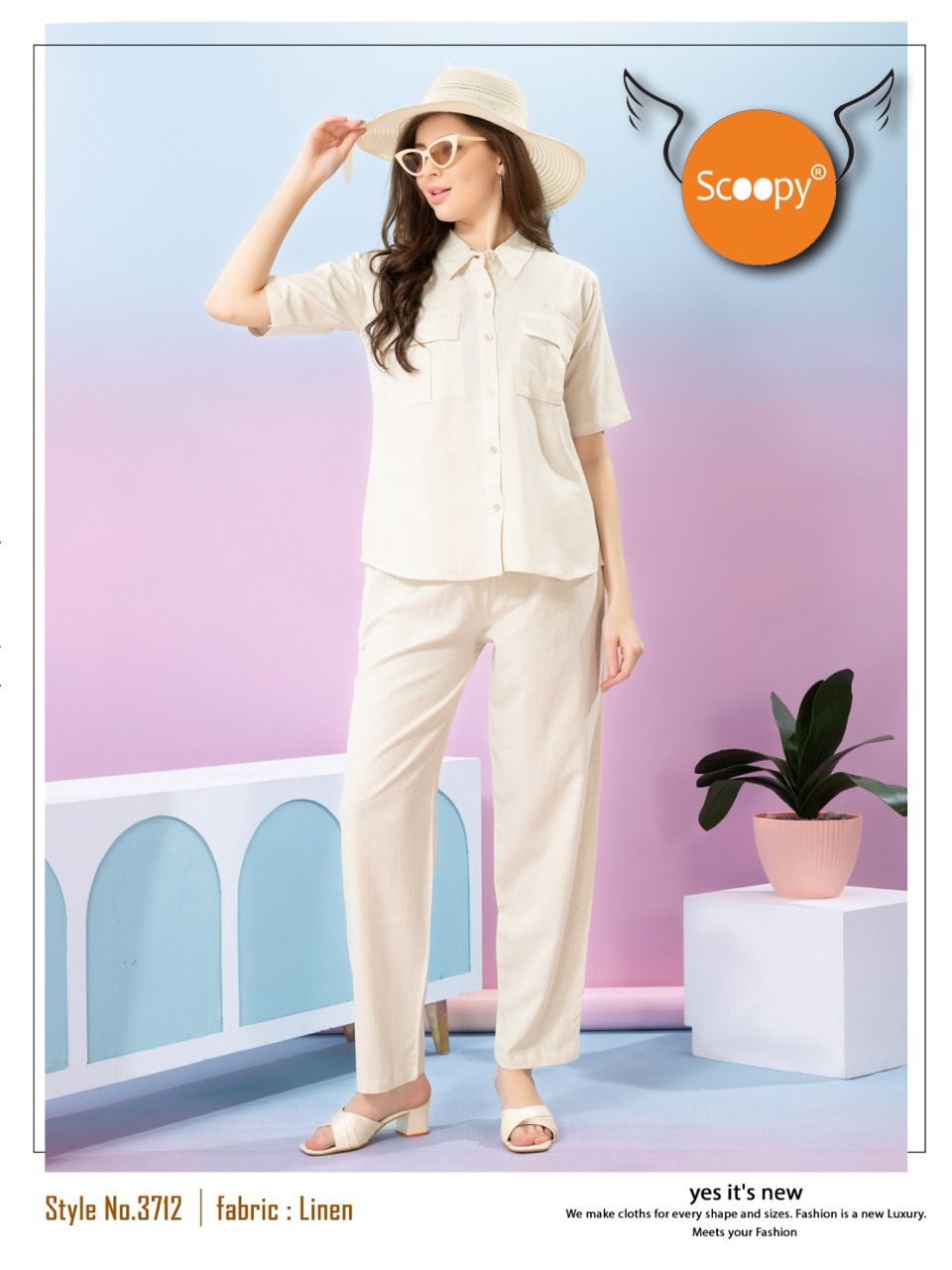 LINEN CO-ORD SET 3712