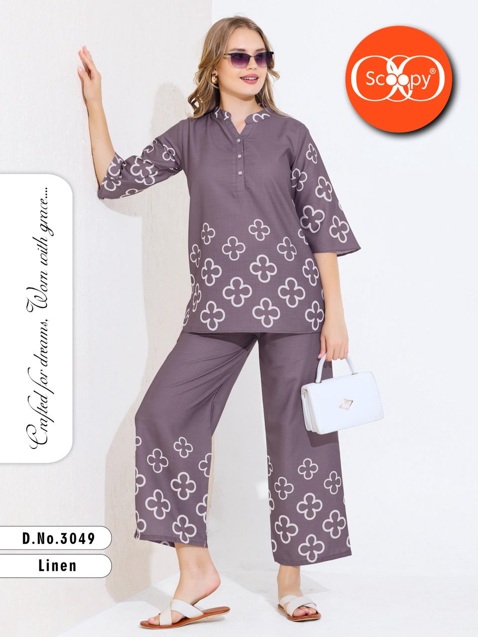 LINEN CO-ORD OUTFIT 3049  |  SOFT LINEN FABRIC | L - 3XL