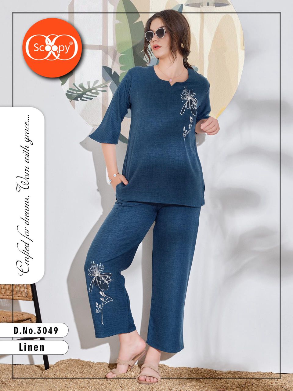 LINEN CO-ORD OUTFIT 3049  |  SOFT LINEN FABRIC | M - 3XL
