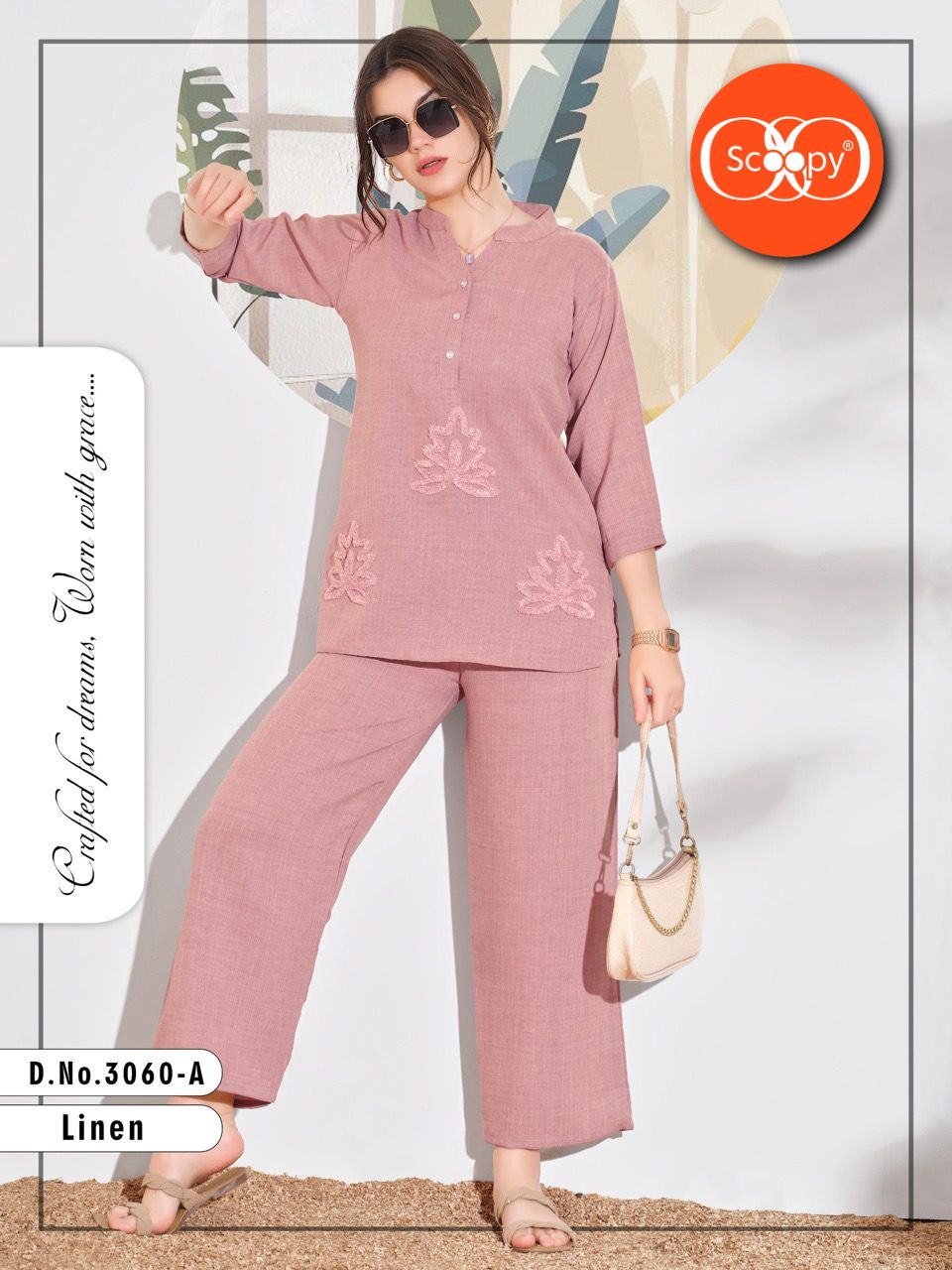 LINEN CO-ORD OUTFIT 3060 A |  SOFT LINEN FABRIC | M - 3XL