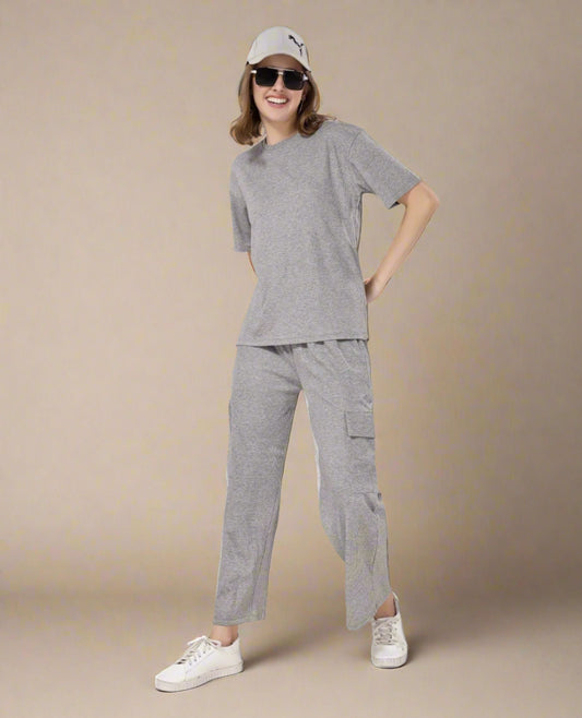 RIB OVERSIZE T-SHIRT PYJAMA SET 8446 E | PREMIUM SOFT FABRIC | M - 2XL