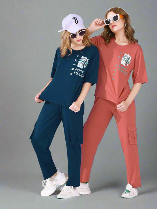 TENCEL PRINTED T-SHIRT PYJAMA SET 3427 A/B | PREMIUM SOFT FABRIC | M - 3XL