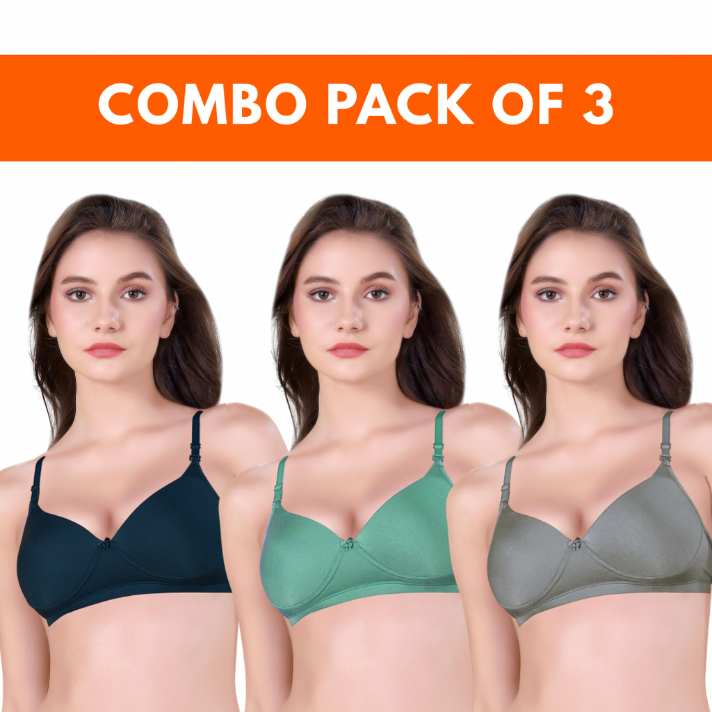 (PACK OF 3) ALEXA PAD | B-CUP | PADDED BRA | NON-WIRED | MODAL FABRIC | FULL CUP PADDED BRA