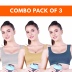 (PACK OF 3) SPORTZ BRA | B-CUP | NON-PADDED | NON-WIRED | COTTON HOSIERY | SPORTS WEAR | TEENAGE BRA