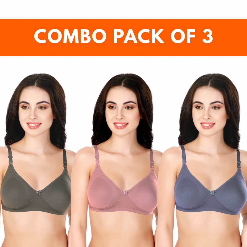 (PACK OF 3) BALI BRA | C CUP | NON - PADDED | NON - WIRED | SIDE SUPPORT| SIDE - STITCH | REGULAR EVERYDAY BRA (Copy)
