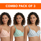 (PACK OF 3) POPCORN PAD | B-CUP | PADDED BRA | NON-WIRED | FULL CUP BRA | POPCORN FABRIC