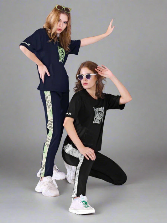 TENCEL PRINTED T-SHIRT PYJAMA SET 3431 A/B | PREMIUM SOFT FABRIC | M - 3XL