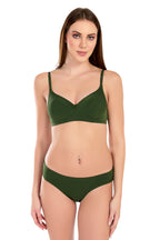 SAND PAD SET | B-CUP | PADDED-SET | SAND-LYCRA | PLAIN SET | FULL CUP BRA SET | BUY 2 GET 1 FREE